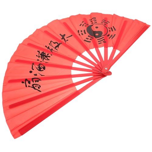 Operitacx Handfächer für Kung Fu Tanz Faltbarer Chinesischer Performance Fächer Praktisch und Tragbar für Tanzaufführungen und Wushu Training Robuste und Verschleißfeste Konstruktion Rote von Operitacx