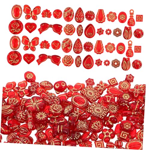 Operitacx Handgefertigtes Schmuckzubehör Abstandsperlen aus Gold Perlen zur Schmuckherstellung böhmische Abstandsperlen Vintage Blumenperlen Gold Blumenperlen kleine Perlen Plastik rot Operitacx Handgefertigtes Schmuckzubehör Abstandsperlen aus Gold Perlen zur Schmuckherstellung böhmische Abstandsperlen Vintage Blumenperlen Gold Blumenperlen kleine Perlen Plastik rot von Operitacx
