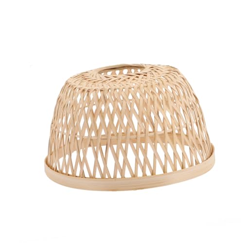 Operitacx Handgewebter Lampenschirm Natürlicher Pendelleuchten abdeckung Rustikaler Stil für Hotel Restaurant Wohnzimmer Schlafzimmer Deckenleuchte Warmes Licht von Operitacx