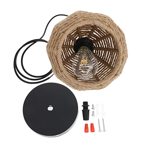 Operitacx Hemp Rope Lampenschirm Vintage Hängelampe mit Glühbirne Dekorativer Lichtschutz für Wohnzimmer und Esszimmer Natürliche Hochwertiges Material Kleine Weiß Operitacx Hemp Rope Lampenschirm Vintage Hängelampe mit Glühbirne Dekorativer Lichtschutz für Wohnzimmer und Esszimmer Natürliche Hochwertiges Material Kleine Weiß von Operitacx