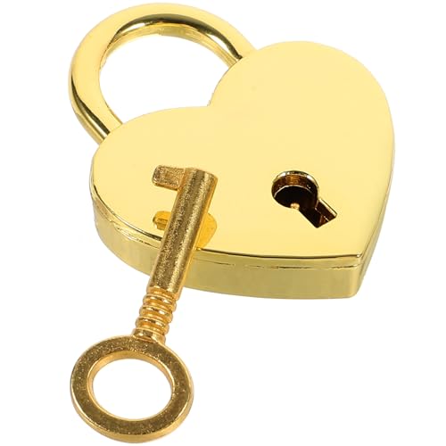 Operitacx Herzförmiges Vorhängeschloss Schlüsselpaar Elegantes Design für Schmuckbox Tagebuch und Gepäck Valentinstagsgeschenk von Operitacx