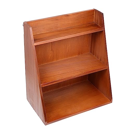 Operitacx Holz Mehrschicht Organizer Regal Dreistufiges Aufbewahrungsregal für Büro und Heimbedarf Multifunktional Platzsparend Robust für Schreibtisch und Arbeitszimmer von Operitacx