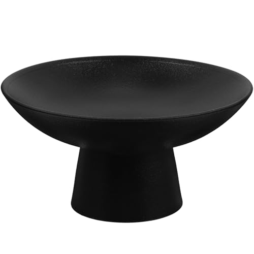 Operitacx Kleine Keramikschale Mit Fuß Runde Schale Obstschalenhalter Dessertständer Tischdekoration Serviertablett Schwarz, 15×7.5cm von Operitacx