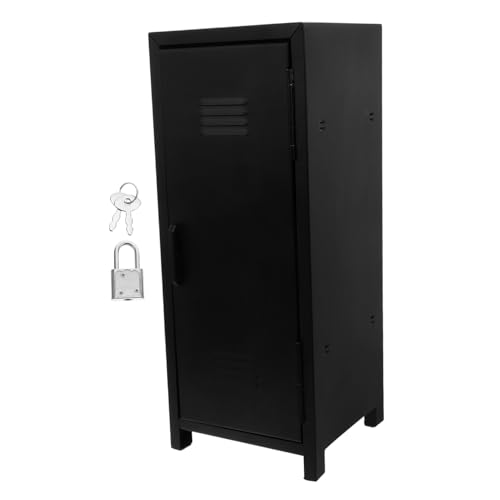Operitacx Kleiner Metallschrank mit Schloss und Schlüssel Abschließbarer Desktop Organizer Robuster Eisen-lockbox für Büro Schlafzimmer Vielseitige Aufbewahrung und Sichere Privatsphäre von Operitacx