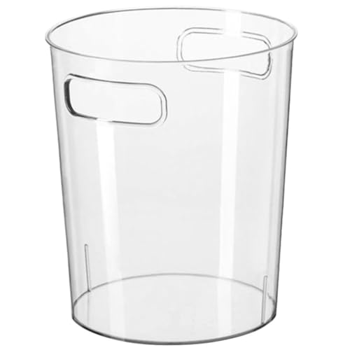 Operitacx Kleiner Runder Mülleimer. 5 Cm Durchsichtiger Abfalleimer Aus Kunststoff Mit Griff Runder Papierkorb Für Badezimmer Büro Zuhause Haustiermaterial von Operitacx
