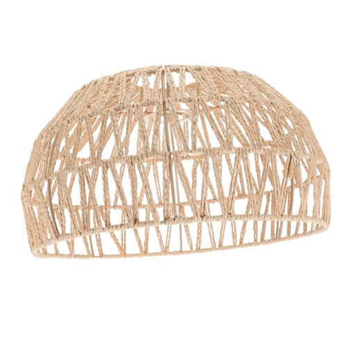 Operitacx Kleiner Vintage Lampenschirm aus Gewebtem Rattan Retro Lichtabdeckung Stabile Handgefertigte Hängelampe Warmes Licht für Wohnzimmer Esszimmer und Teestube Lampenzubehör von Operitacx