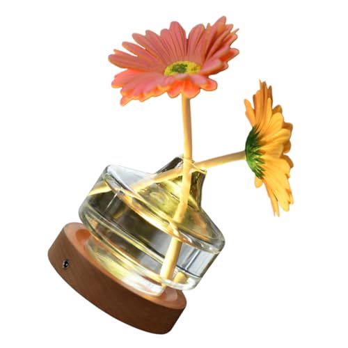 Operitacx Kreative USB Nachtlicht Tischlampe mit Blumenvase Design Kleine Nachttischlampe für Schlafzimmer Dekorative LED Lampe für Mädchenzimmer Romantische Ambientebeleuchtung von Operitacx