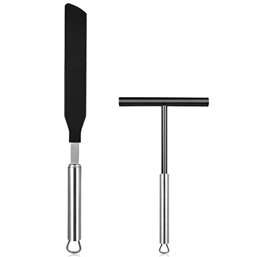 Operitacx Krepperbrenner Und Spatel Kit T- Form- Teigverteiler Edelstahl Spatel Turner Pfannkuchen- Werkzeug Crepe- Utensilien für Küchenhaus von Operitacx