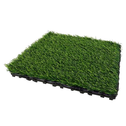 Operitacx Künstliche Rasenmatte Quadratisch Realistische Simulation Grüne Turf Dekoration Wetterfester Outdoor Balkon Bodenbelag Pflegeleicht für Garten Terrasse von Operitacx