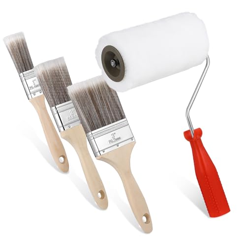 Operitacx Lackierpinsel mit Holzgriff Teilig Plus Farbroller für Gleichmäßiges Auftragen von Lasuren und Wandfarbe Leicht zu Reinigen und Wiederverwendbar Operitacx Lackierpinsel mit Holzgriff Teilig Plus Farbroller für Gleichmäßiges Auftragen von Lasuren und Wandfarbe Leicht zu Reinigen und Wiederverwendbar von Operitacx