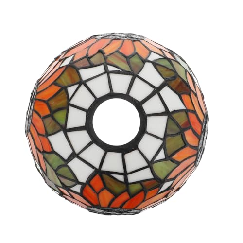 Operitacx Lampenschirm Sonnenblumen Design Fassung Farbiges Glas Langlebig Sicher Einfach zu Montieren Dekorative Deckenleuchte Zubehör für Warmes Licht Wohnzimmer Schlafzimmer von Operitacx