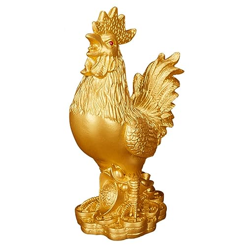 Operitacx Lucky Golden Rooster Ornament Messing Hahn Statue Desktop Hahn Bauernhaus Hahn Distressed Figur Automodelle Mini Spielzeug Chinesische Dekor Harz Hahn Haus Harz Hahn Harz Hahn Harz von Operitacx