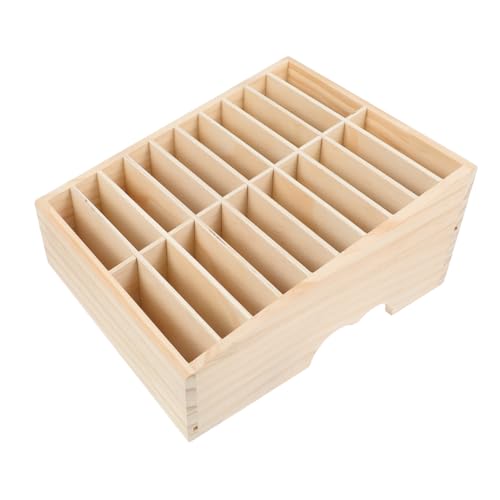 Operitacx Massiver Holz Handyhalter Treppenförmiger Desktop Organizer Platzsparend Stabil Für Büro Schule Klassenzimmer Schreibtisch Zubehör von Operitacx