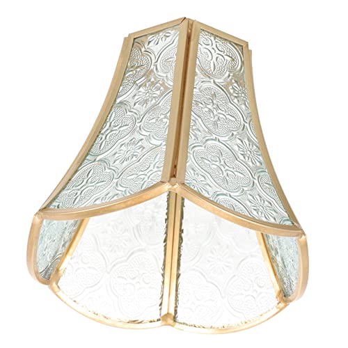 Operitacx Messingglaslampenschirm Deckenlichtschirm Schatten Glas-Lichtschirmdecke Glühbirnenabdeckung Ersatzglasschirme Vintage Hängelampenschirm Abdeckung der Leuchte von Operitacx