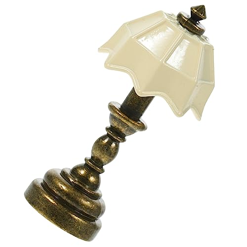 Operitacx Metall-Tischlampe Mini-Häuser Metallbesatz Nachttischlampe Miniatur-Mini- Tischlampe Mini-Lampe Ornament Nachttischlampe Ornamente Modell Legierung Zart F127 von Operitacx