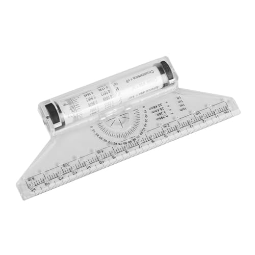 Operitacx Multifunktionales Transparentes Rolllineal Paralleles Lineal mit Winkelmessung und Lochdesign zum Zeichnen von Strichen Kreisen und Winkeln für Schule Büro Studium und Design von Operitacx