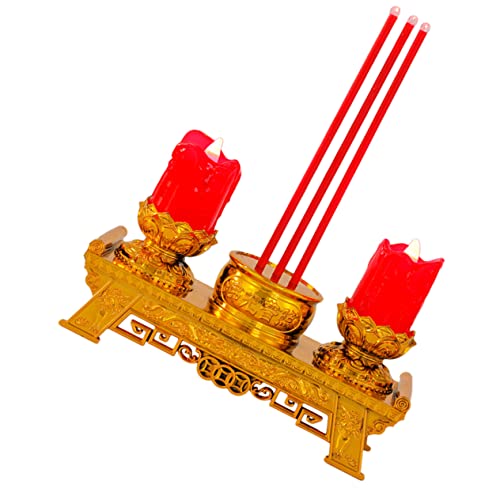 Operitacx Retro Elektrische Kerzenlampe Buddha Deko für Zuhause Partys Flackerndes Licht für Besondere Anlässe Kompakte Stilvolle Kerzenständer von Operitacx
