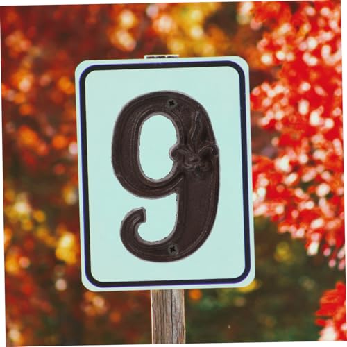 Operitacx Retro Hausnummer aus Gusseisen Antikes Design mit Unregelmäßiger Oberfläche Robuste Metallnummer für Tür Tor Wohnung Geeignet für Innen Außenbereiche DIY Adressschild von Operitacx