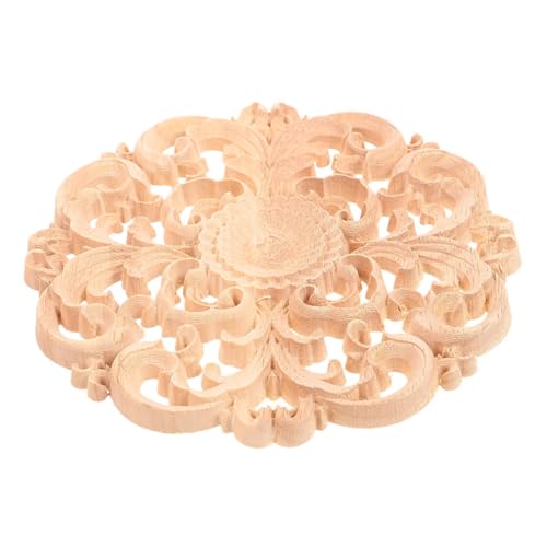 Operitacx Runde Holzornamente aus Massivem Holz Geschnitzte Applikationen für Möbel Langlebige Holzverzierung mit Kunstvollem Blumenmuster Einfache Montage Dekorative Vintage holzdeko für Operitacx Runde Holzornamente aus Massivem Holz Geschnitzte Applikationen für Möbel Langlebige Holzverzierung mit Kunstvollem Blumenmuster Einfache Montage Dekorative Vintage holzdeko für von Operitacx