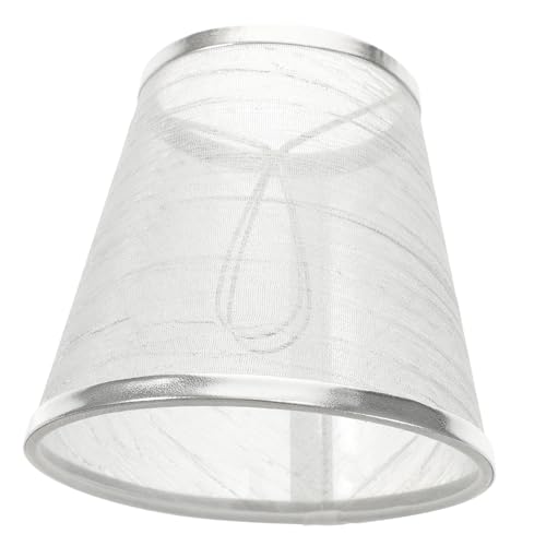 Operitacx Runder Transparenter Stoff Lampenschirm mit Silberrand Ersatzschirm für Wand Nachttischlampen Einfache Montage Vielseitig für Wohnzimmer und Schlafzimmer Geeignet von Operitacx