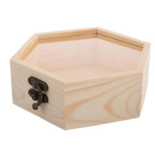 Operitacx Rustikale Sechseckige Holzkiste aus Langlebigem Kiefernholz mit Glasdeckel Eleganter Schmuck Aufbewahrungsbox Vielseitiger Organizer für Geschenke und Dekoration im Landhausstil Operitacx Rustikale Sechseckige Holzkiste aus Langlebigem Kiefernholz mit Glasdeckel Eleganter Schmuck Aufbewahrungsbox Vielseitiger Organizer für Geschenke und Dekoration im Landhausstil von Operitacx