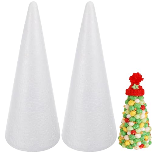 Operitacx Schaumstoffkegel zum Basteln – 13 Zoll Großer Weißer Schaumstoffkegel, DIY-weihnachtsbaumsockel, Blumenarrangement Und Schulprojekte von Operitacx