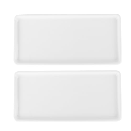 Operitacx Schmuckschale 2Pcs Wei?e Servierplatte Porzellan Servierschale für Partys Rechteckschale Dessertplatte Salatplatte für Party Keramikplatte für Fleischnahrungsmittel Vorspeise S von Operitacx