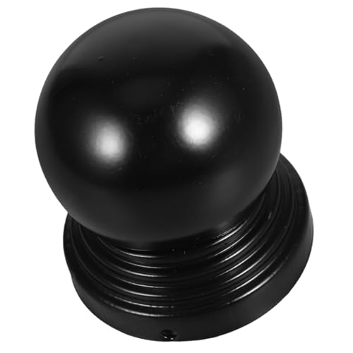 Operitacx Schwarze Metallpfostenkappen mit Kugel Dom für Dekorative Zaun und Torakzente Langlebig und Installieren für Handläufe und Zäune von Operitacx