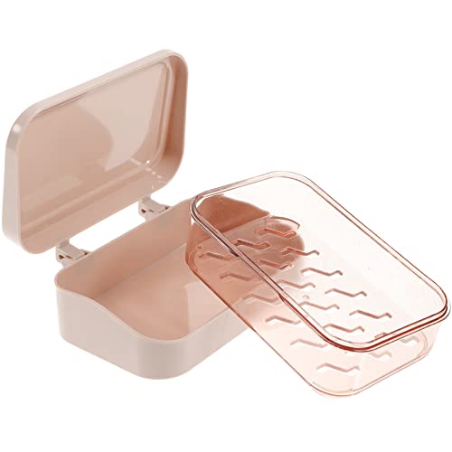 Operitacx Seifendose Mit Deckel, Seifenschale Mit Ablauf, Tragbare Seifenbox FüR Badezimmer, Dusche Und KüChe, Abs Material, 13,5 X 9 X 5 cm von Operitacx