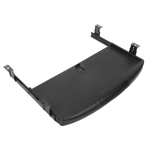 Operitacx Tastaturschale Stand einstellbar Tablett Erweiterbar Schiebetschelblech Klemme an der Tastaturablage Ausziehbare Tastaturablage unter dem Schreibtisch Tastaturhalterung Abs Schwarz von Operitacx