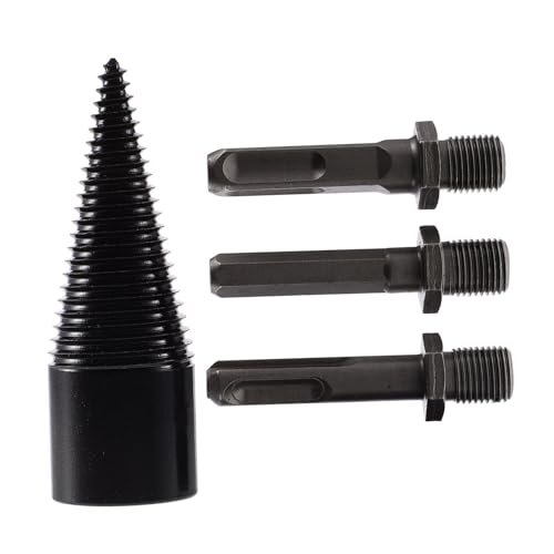 Operitacx Teiliges Holzspalter bohrerset aus Carbonstahl Konische Splitterbohrer mit Austauschbaren Schäften Kraftsparend und Langlebig Tiefes Gewindedesign für Schnelles Spalten von von Operitacx