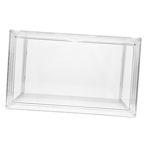 Operitacx Transparente Stapelbare Buchaufbewahrungsbox aus Acryl Staubdichtes Bücherregal mit Klarer Sicht Einfacher Platzsparend für Büro Zuhause und Schreibtisch von Operitacx