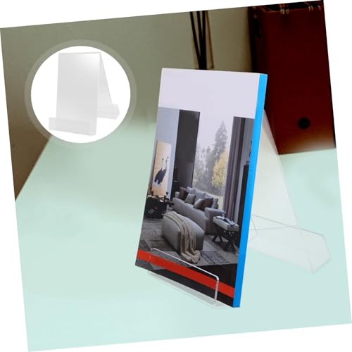 Operitacx Transparenter Acryl Buchständer mit Rutschfestem Stopper Stabiler Tisch Handyhalter und Organizer für Bücher Dateien und Magazine Schonend für Schreibtisch im Büro und Zuhause von Operitacx