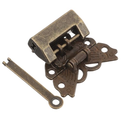 Operitacx Vintage Butterfly Padlock Latch Antikes Design für Schmuckkästen Schränke und Diy Projekte Korrosionsbeständig Mit Schlüssel Retro Look Hochwertige Legierung von Operitacx