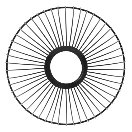 Operitacx Vintage Lampenschirm Schwarzem Metall im Industrie Stil Geometrisches Design Fassung Geeignet als Deckenlampe und Deckenventilator Ersatz Halbelliptisch Einfach zu Reinigen von Operitacx