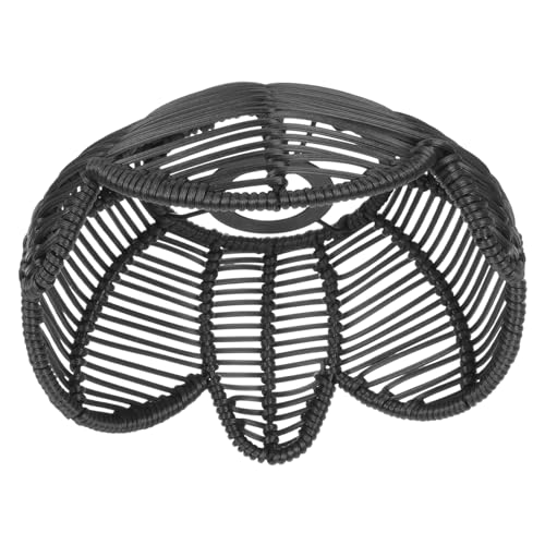 Operitacx Vintage Lotus Form Lampenschirm Geflochtenem Rattan Rustikale Deckenleuchte Abdeckung Weiches Licht Dekorativ für Esszimmer Wohnzimmer und Flur Retro Stil Schwarz Operitacx Vintage Lotus Form Lampenschirm Geflochtenem Rattan Rustikale Deckenleuchte Abdeckung Weiches Licht Dekorativ für Esszimmer Wohnzimmer und Flur Retro Stil Schwarz von Operitacx