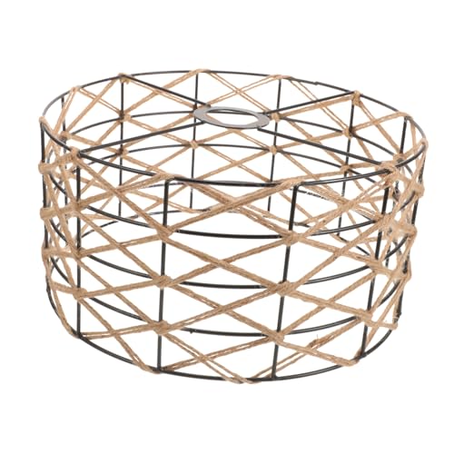 Operitacx Vintage Metall Lampenschirm mit Hanfseil Pendelleuchte Deckenleuchte Lampenschirm für Schlafzimmer Wohnzimmer Restaurant Büro Industrial Retro Deckenlampe Deko von Operitacx