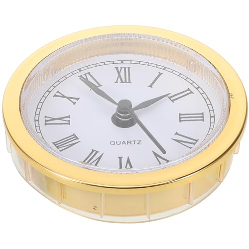 Operitacx Ersatz Uhreinsatz Runder Uhrenkopf mit Römischen Zahlen Quarz Uhrwerk für Selbstgemacht Uhren Heimwerker Projekt ohne Batterie von Operitacx