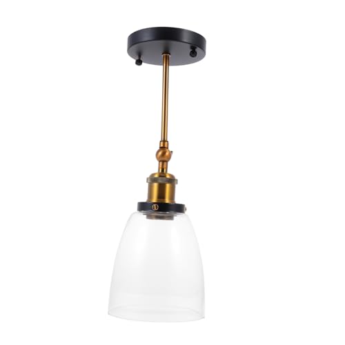 Operitacx Vintage Wandleuchte mit Glasdom ohne Leuchtmittel Nordic Stil Schlafzimmer Nachttischlampe Dekorative Wandlampe für Flur und Balkon Transparente Glasabdeckung von Operitacx