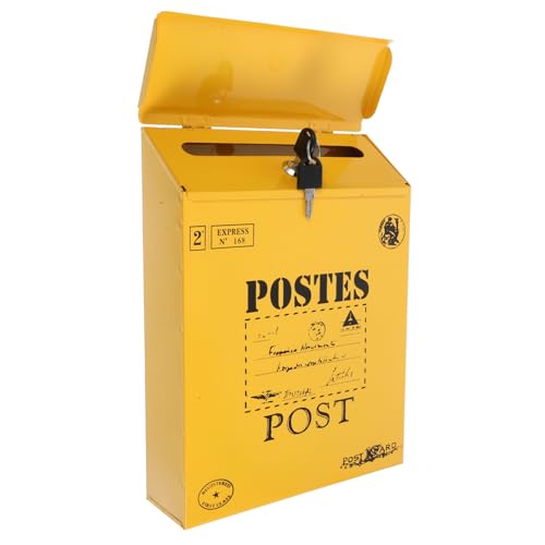 Operitacx Wandbriefkasten mit Schloss Wetterfester Postkasten für Spenden Abstimmungen und Vorschläge Elegantes Design Eisen für Garten Büro und Zuhause von Operitacx