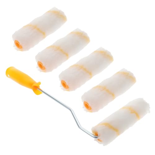 Operitacx Wandfarbe Farbroller Set mit Griff Multifunktional Waschbar Fussel Shed resistent für Wand Deckenanstrich im Heim Bürobereich Grifffarbe Zufällig Zufällige Farbe Zufällige Farbe von Operitacx