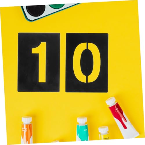 Operitacx Wiederverwendbare PVC Zahlenschablonen Große Zahlen Schablone für Holzmalerei und Hausnummern Robuste Malerschablone für Innen Außenbereiche von Operitacx