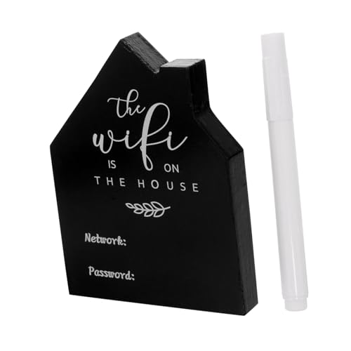 Operitacx Wifi Passwort Schild Holzfreistehend mit Löschbarer Tafel und Stift Dekoratives Wifi Zeichen für Zuhause Büro Hotel Eleganter Tischständer zur Gästeinformation von Operitacx