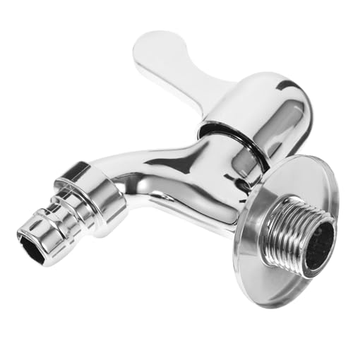 Operitacx Zinklegierung Wasserhahn mit Schlauchgewinde Auslauf Auslaufsicher Rutschfester Griff Robust für Badezimmer Waschmaschine Toilette und Garten Einfache Montage Silberfarbener Operitacx Zinklegierung Wasserhahn mit Schlauchgewinde Auslauf Auslaufsicher Rutschfester Griff Robust für Badezimmer Waschmaschine Toilette und Garten Einfache Montage Silberfarbener von Operitacx
