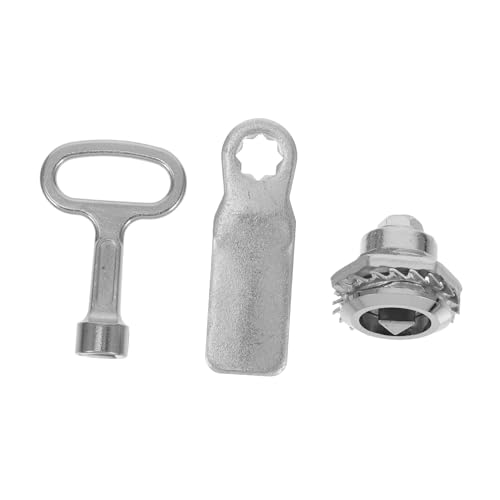 Operitacx Zylinderschloss Dreiecksschlüssel Elektrischer Schrankschloss mit Flügelzylinder für Verteilerkasten Brandschutzschrank und Abfallbehälter Vielseitig Einsetzbar Silberfarben von Operitacx