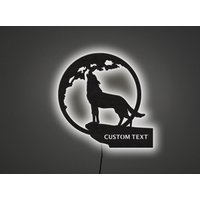 Wolf Led Schild, Lichtschild, Holz Wandkunst, Wand Deko, Personalisiertes Leuchtschild, Holzschild Mit Led von OpiaStoreCrafts