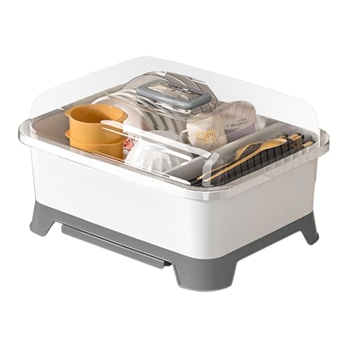 Abtropfgestell für Deckel – Theken-Trocknungslösung, Behälter zum Trocknen von Utensilien | Staubdichte Trockenbox mit robuster Außenschale, bequeme Lösung von Opilroyn