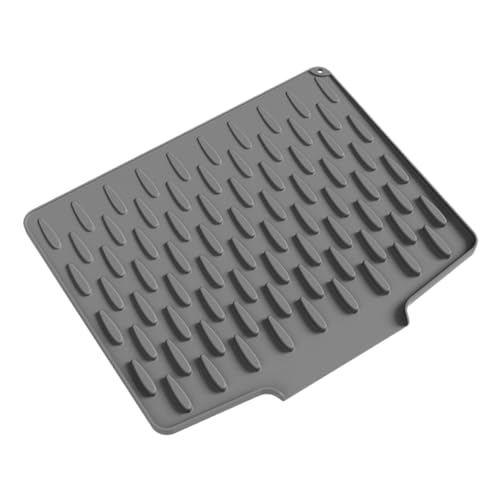Abtropfmatte für Geschirr – Silikon-Spülbecken-Abtropfmatte, faltbare rutschfeste Arbeitsplatten-Schutzmatte | Verdickte hitzebeständige Silikonmatte mit Abflussrillen, wasserdichte Küchen-Abtropfmatt von Opilroyn