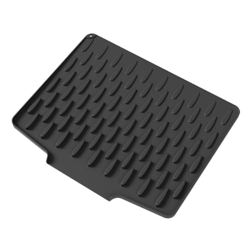 Abtropfmatte für Geschirr – Silikon-Spülbecken-Abtropfmatte, faltbare rutschfeste Arbeitsplatten-Schutzmatte | Verdickte hitzebeständige Silikonmatte mit Abflussrillen, wasserdichte Küchen-Abtropfmatt von Opilroyn