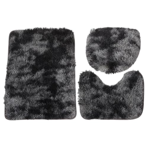 Badezimmerteppich-Set, rutschfeste Badematte, 3 x Antirutschmatte, Tie-Dye-WC-Vorleger – Badematte für ältere Menschen, WC-Vorleger in U-Form, maschinenwaschbar von Opilroyn